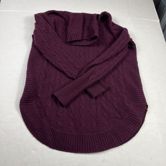 Polo Ralph Lauren Wool Cashmere Turtleneck Sweater Maroon Cozy Cable Knit M FUZZ - Picture 10 of 11